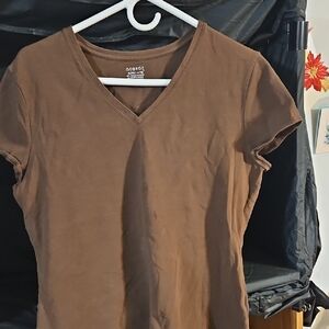 George Women's Short Sleeve Brown Tee